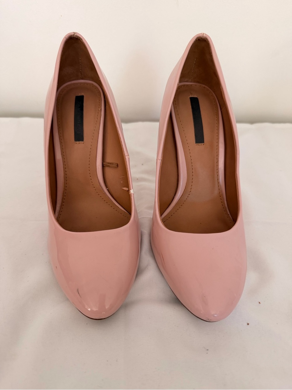 Zara Blush Pink Patent High Heel Pumps